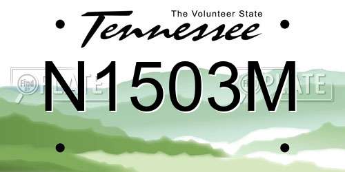 N1503M Tennessee License Plate