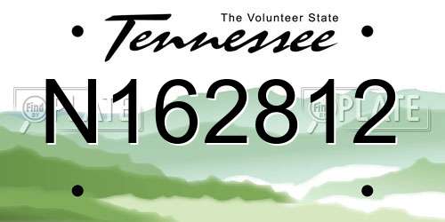 N162812 Tennessee License Plate