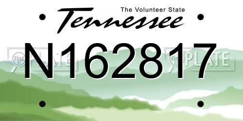 N162817 Tennessee License Plate