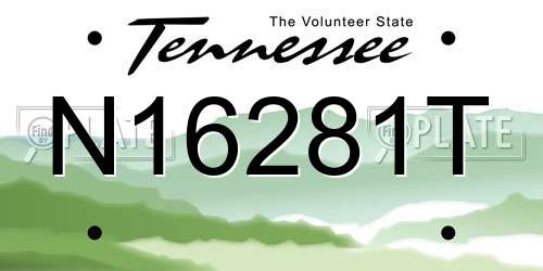 N16281T Tennessee License Plate