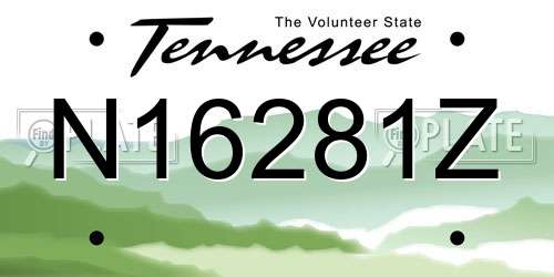 N16281Z Tennessee License Plate
