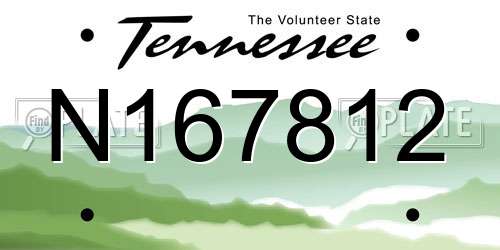 N167812 Tennessee License Plate