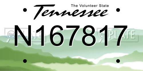 N167817 Tennessee License Plate
