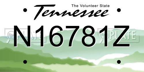 N16781Z Tennessee License Plate