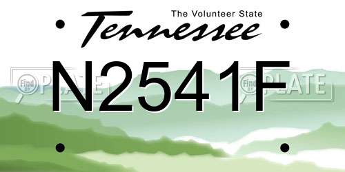 N2541F Tennessee License Plate