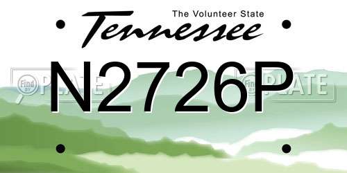 N2726P Tennessee License Plate