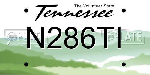 N286TI Tennessee License Plate