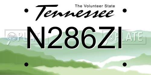 N286ZI Tennessee License Plate