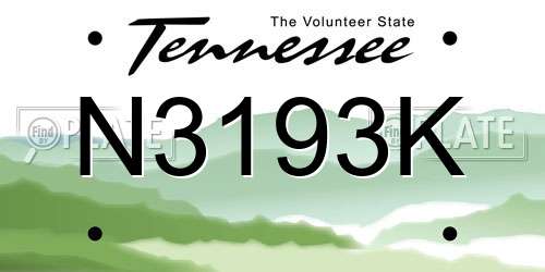 N3193K Tennessee License Plate