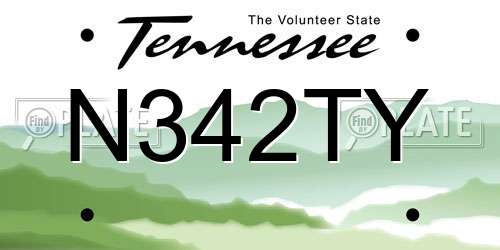 N342TY Tennessee License Plate