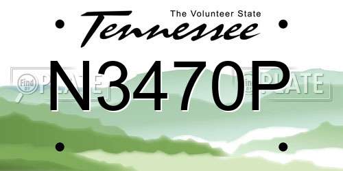 N3470P Tennessee License Plate