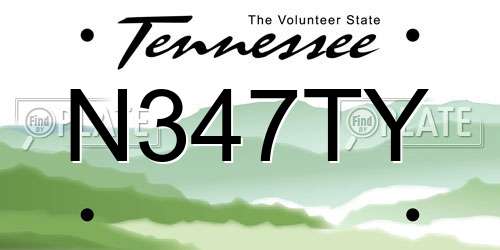 N347TY Tennessee License Plate