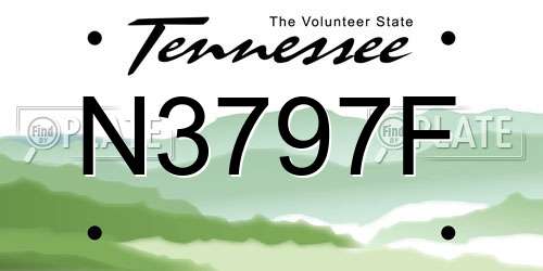 N3797F Tennessee License Plate