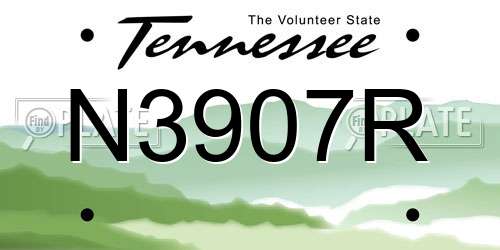 N3907R Tennessee License Plate