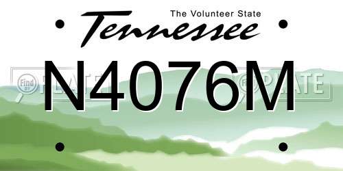 N4076M Tennessee License Plate