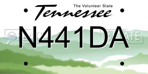 N441DA Tennessee License Plate