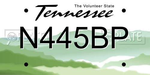 N445BP Tennessee License Plate