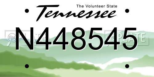 N448545 Tennessee License Plate
