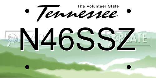N46SSZ Tennessee License Plate