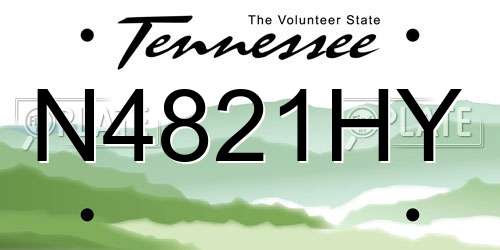 N4821HY Tennessee License Plate