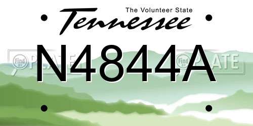 N4844A Tennessee License Plate