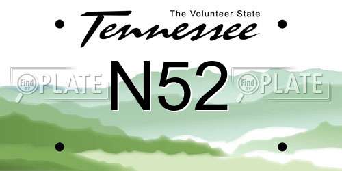 N52 Tennessee License Plate
