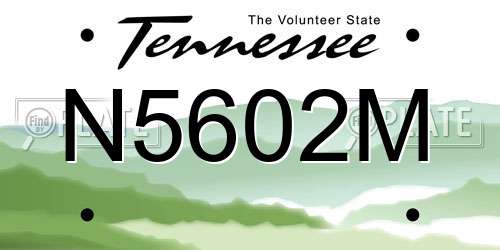N5602M Tennessee License Plate