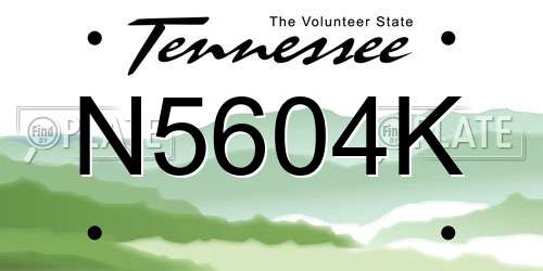 N5604K Tennessee License Plate