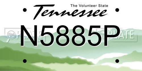 N5885P Tennessee License Plate