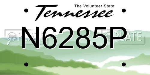 N6285P Tennessee License Plate