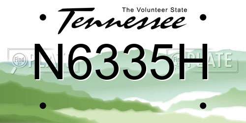 N6335H Tennessee License Plate