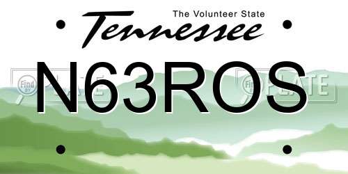 N63ROS Tennessee License Plate