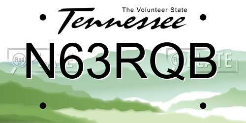 N63RQB Tennessee License Plate