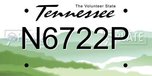 N6722P Tennessee License Plate