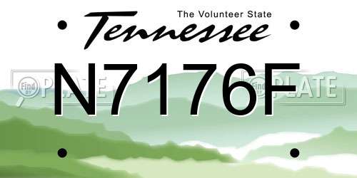 N7176F Tennessee License Plate