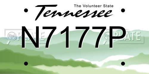N7177P Tennessee License Plate