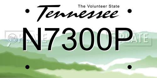 N7300P Tennessee License Plate