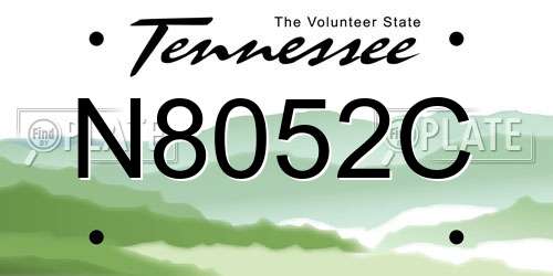 N8052C Tennessee License Plate