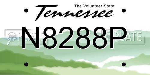 N8288P Tennessee License Plate