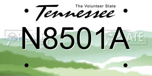 N8501A Tennessee License Plate