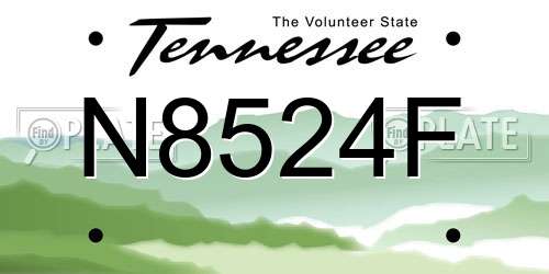 N8524F Tennessee License Plate