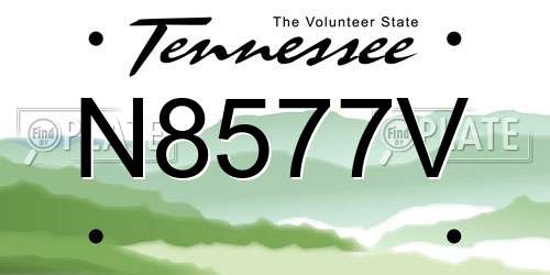 N8577V Tennessee License Plate