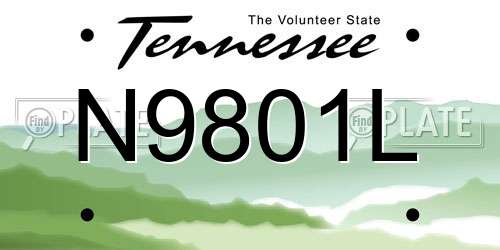N9801L Tennessee License Plate