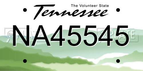 NA45545 Tennessee License Plate