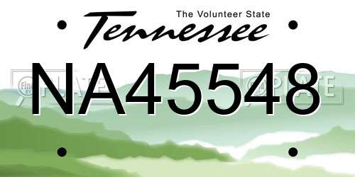 NA45548 Tennessee License Plate
