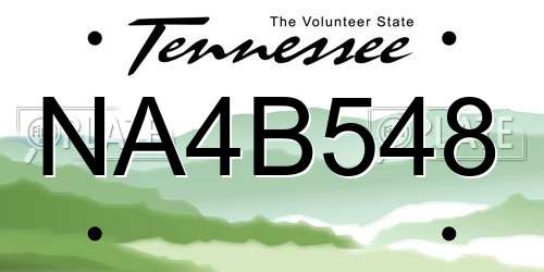 NA4B548 Tennessee License Plate