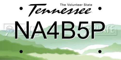 NA4B5P Tennessee License Plate