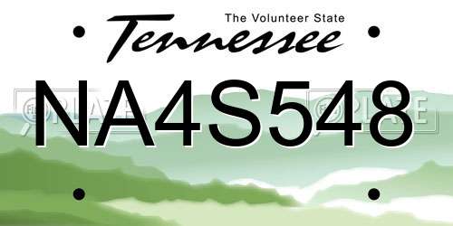 NA4S548 Tennessee License Plate