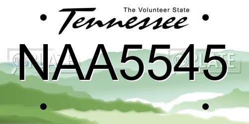 NAA5545 Tennessee License Plate
