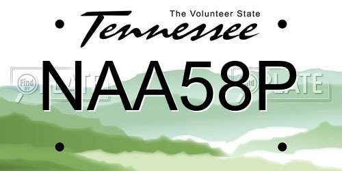 NAA58P Tennessee License Plate